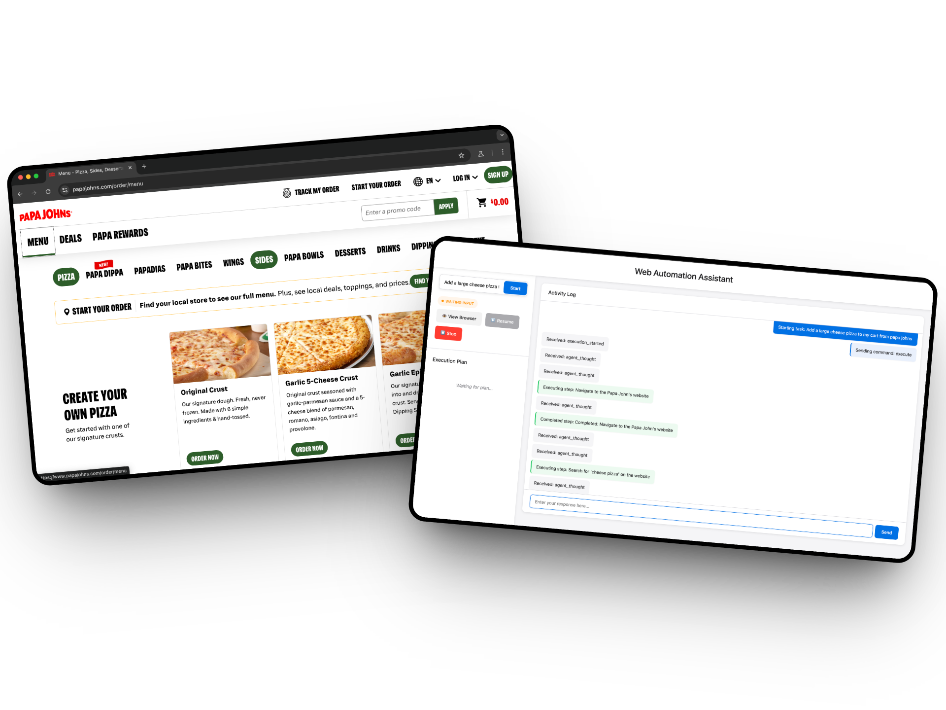 Agentic Web Browser Automation — product screenshot